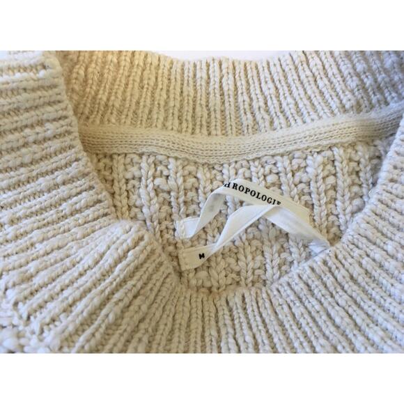 Anthropologie Textured Eyelet Twofer Sweater Vest Top Embroidered Beige Sz M - Picture 11 of 16